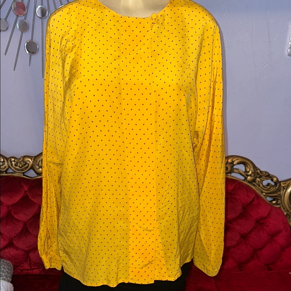 Dior Yellow Gold Long Sleeve Boxy Blouse